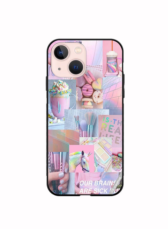 VR CREATIVE Protective Case Cover For Apple iPhone 14 Pink Design College Design Multicolour - Image 1