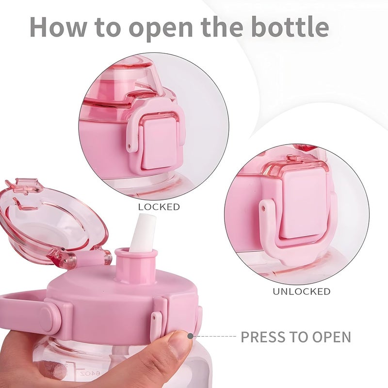 Runmay 2 Liter Motivational Timer Bottle Inspirational Hydration Tracker with Time Markers Daily Water Intake Reminder for Fitness and Wellness Large Capacity Exercise Water Bottle - Image 3