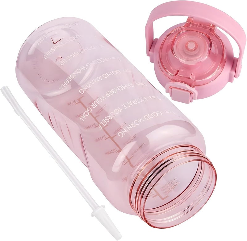 Runmay 2 Liter Motivational Timer Bottle Inspirational Hydration Tracker with Time Markers Daily Water Intake Reminder for Fitness and Wellness Large Capacity Exercise Water Bottle - Image 2