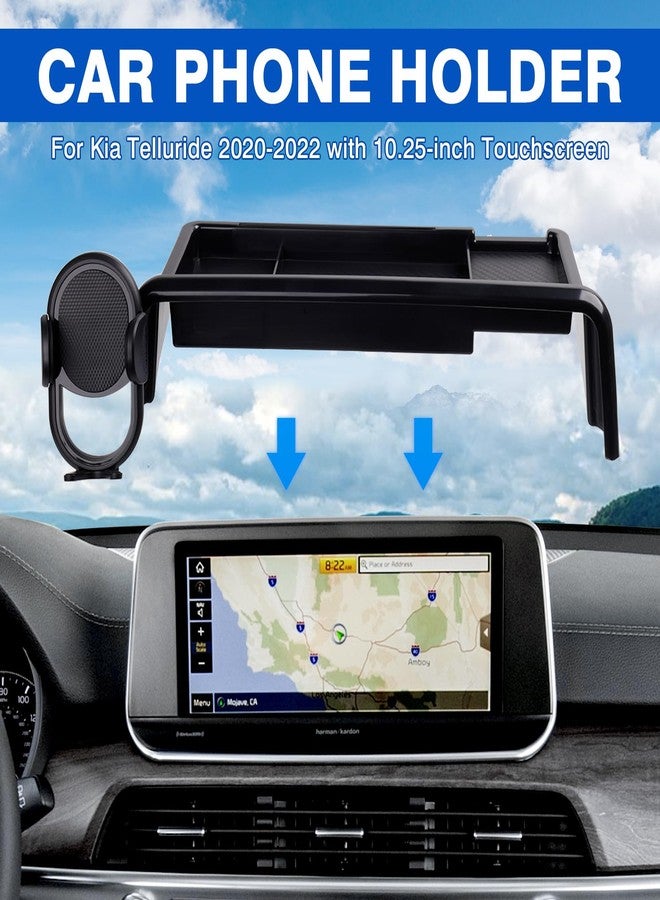 Autorder Car Phone Holder for 2020-2022 KIA Telluride Accessories 10.25-Inch Cell Phone Mount with Dash Organizer Hands-Free 360 Degree Rotation - Image 2