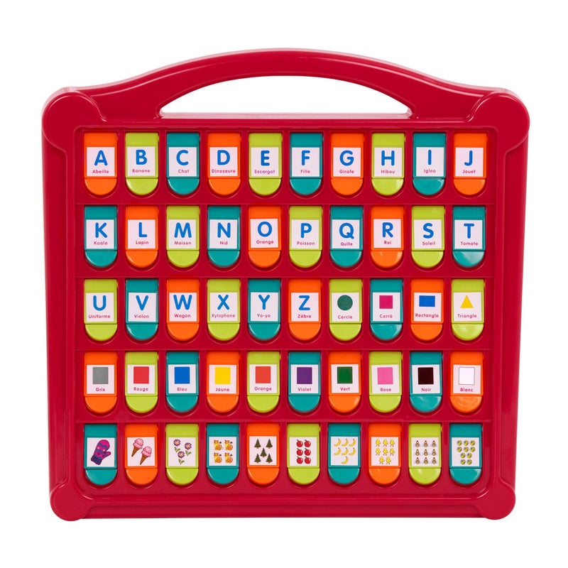 Battat â€“ French Alphabet Toy For Learning â€“ 50 Pop-Up Flaps â€“ Letters, Words, Numbers, Colors, Shapes â€“ Educational Toy For Toddlers, Kids â€“ 3 Years + â€“ Alphabet Cache-Cache