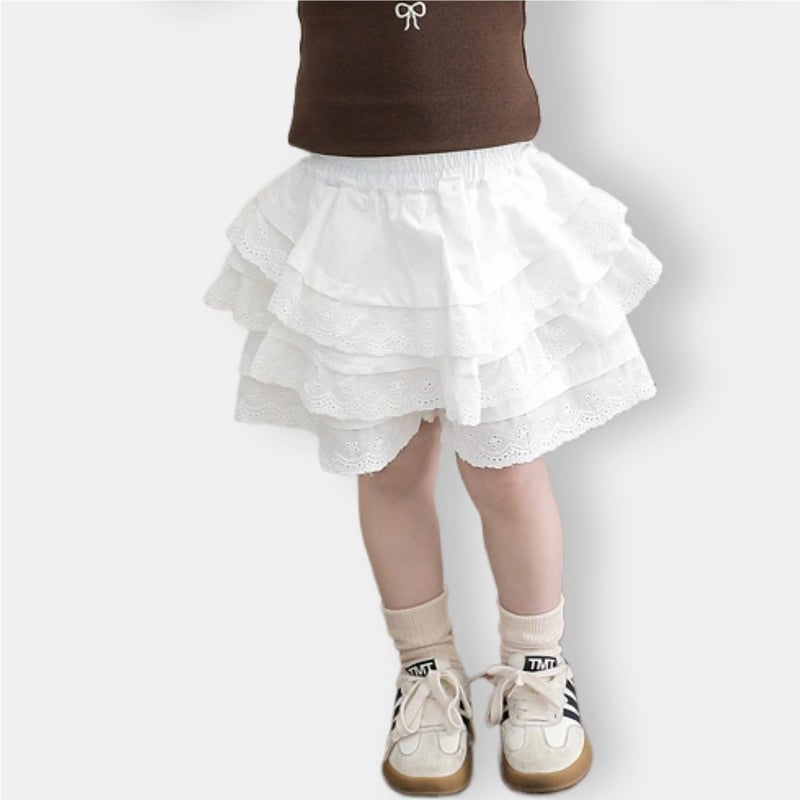 Girls' Lace Cake Skirt Pants 2025 Spring New Style Kidsren'S Korean Style A-Line Skirt Sweet Tutu Skirt - Image 3