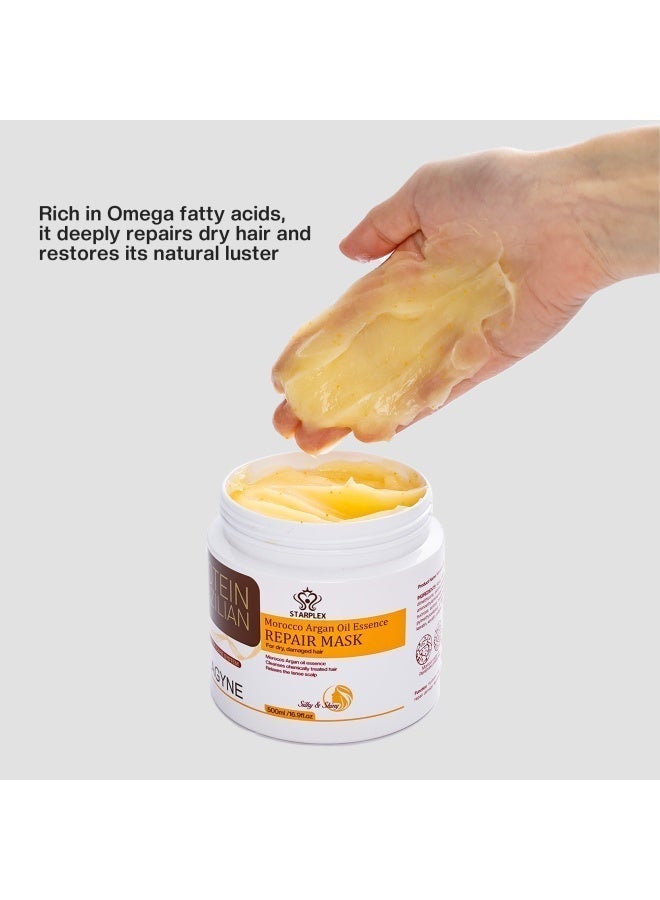 STARPLEX Repairing Hair Mask 500ml - Brazilian Protein & Kollagyn Collagen | Deep Nourishing & Strengthening | Salon Professional for Damaged Hair Women - Image 5