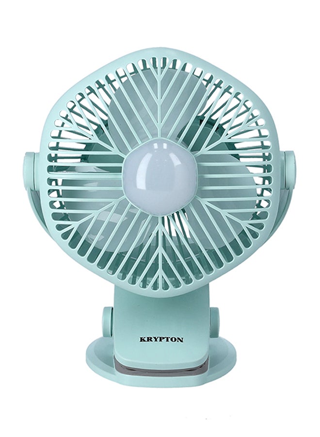 كريبتون مروحة صغيرة قابلة لإعادة الشحن مزودة بمصباح LED KNF5405 اخضر فاتح - Image 1