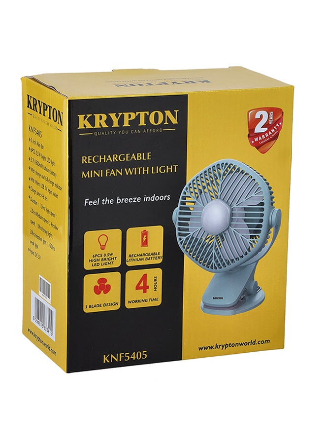 كريبتون مروحة صغيرة قابلة لإعادة الشحن مزودة بمصباح LED KNF5405 اخضر فاتح - Image 4