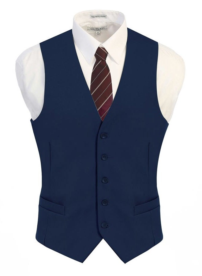 Gioberti Men's Formal Suit Vest Fit for Business or Casual Dress, Royal Blue, Large - Image 2