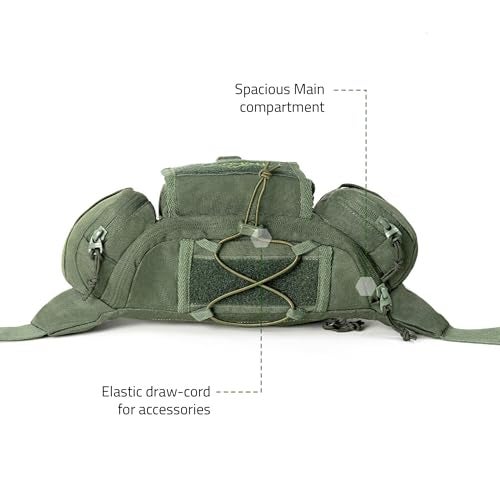 Tripole Tactical Waist Pack and Fanny Bag for Men & Women | Lightweight & Durable | for Travel, Hiking & Outdoor Use (Army Green) - Image 4