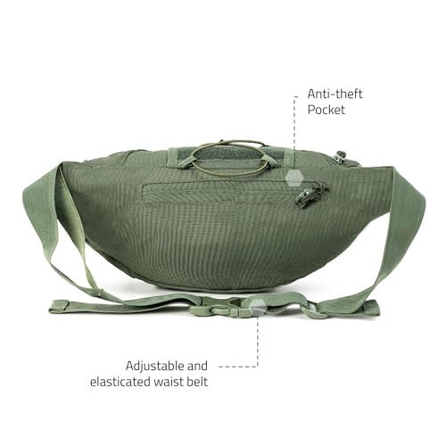 Tripole Tactical Waist Pack and Fanny Bag for Men & Women | Lightweight & Durable | for Travel, Hiking & Outdoor Use (Army Green) - Image 2