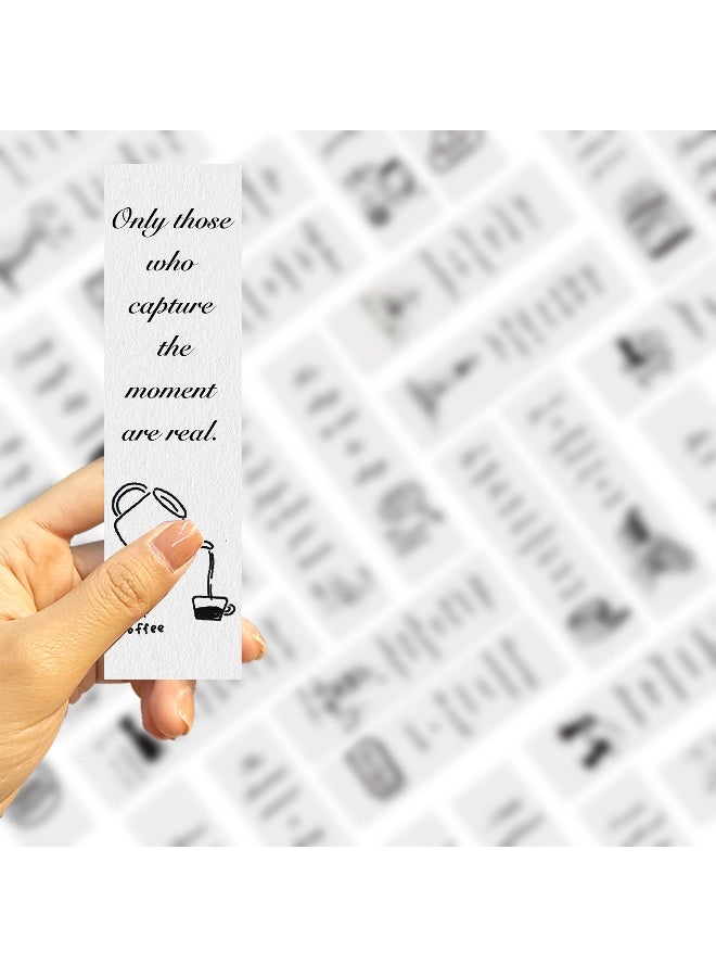 30 قطعة من العلامات المرجعية الملهمة والتحفيزية للقراءة والدراسة والهدايا، علامات مرجعية باللونين الأبيض والأسود، إكسسوارات الكتب للقراء والمراهقين والطلاب ومحبي الكتب - Image 3