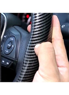 Aookay Car Steering Wheel Cover Carbon Fiber Universal Automobile Interior Accessories Sport Carbon Fiber Car Steering Wheel Cover Non-Slip Car Wheel Protector Universal For Diameter 38cm(15'') (Black)  - Image 4