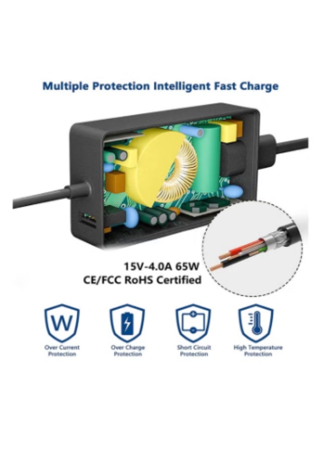 Terabyte 65W laptop power adapter for Surface Pro 9/8/7/6/5/4/3/X Surface Go 3/2/1 Surface Laptop 5/4/3/2/1 Surface Book 3/2/1 Microsoft Surface Charger Supports (65W) - Image 2