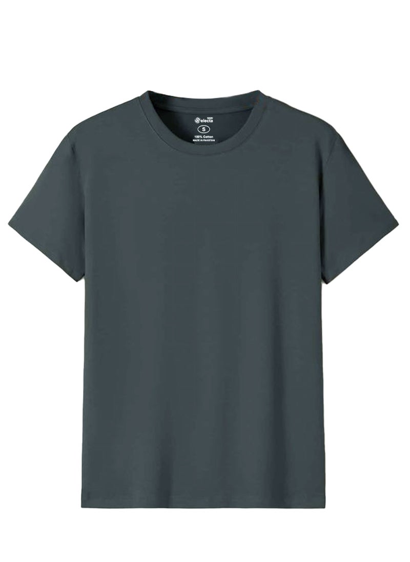Selecta Now - Selecta Now Mens T Shirt Plain 100% Combed Cotton Comfortable Charcoal T Shirt Tank Top & Tees - Image 1