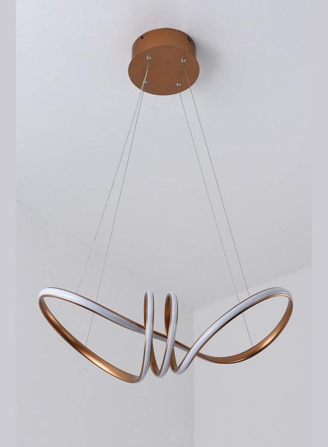 SINOMAN Loop LED Hanging Chandelier Light Golden Finish Modern Decorative Pendant Ceiling Lighting Fixture Energy Saving Acrylic Spiral Ring Design Warm White Glow for Home & Office Décor - Image 5