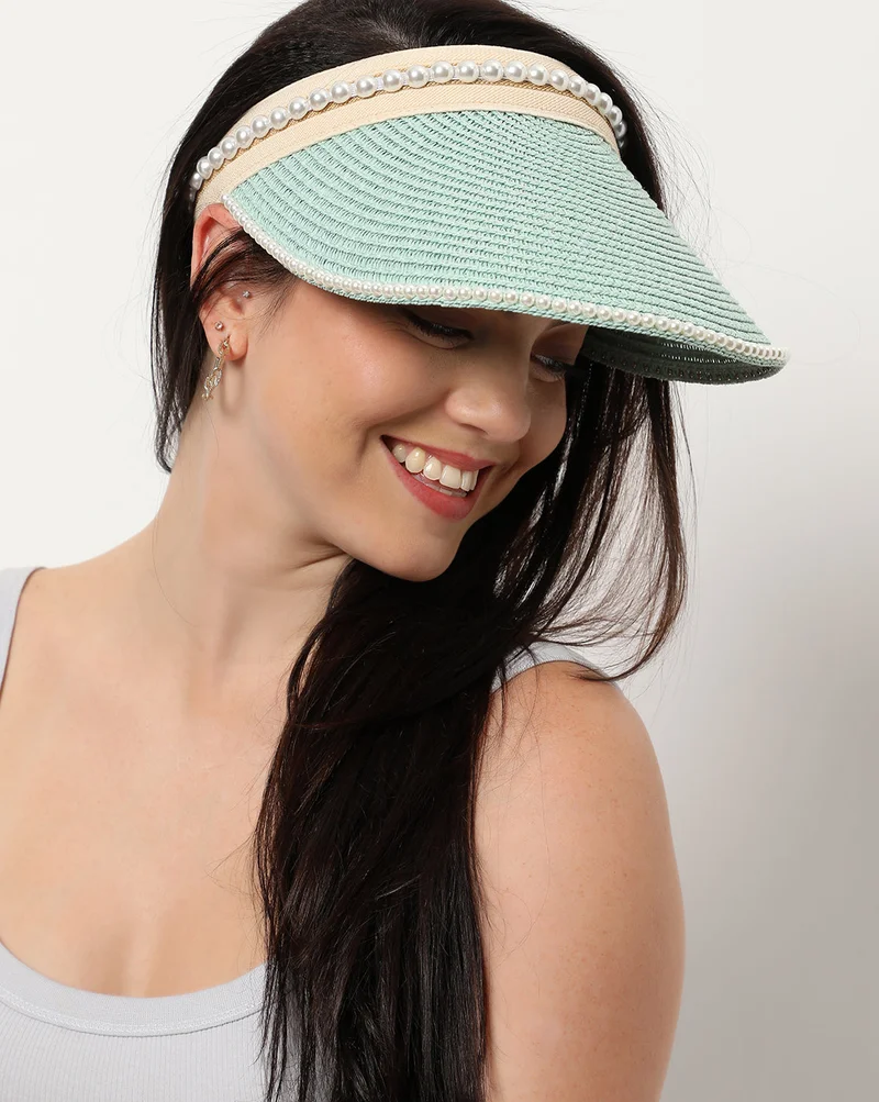 Haute Sauce Green Stylish Textured Hat