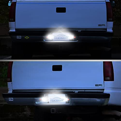 MbuyDIY LED License Plate Light Lamp with Red OLED Neon Tube Compatible with Chevy K1500 C1500 1988-1999, Silverado Sierra 1988-1998, Tahoe Yukon Suburban S10 Black housing 6000K White, Pack of 2 - Image 5