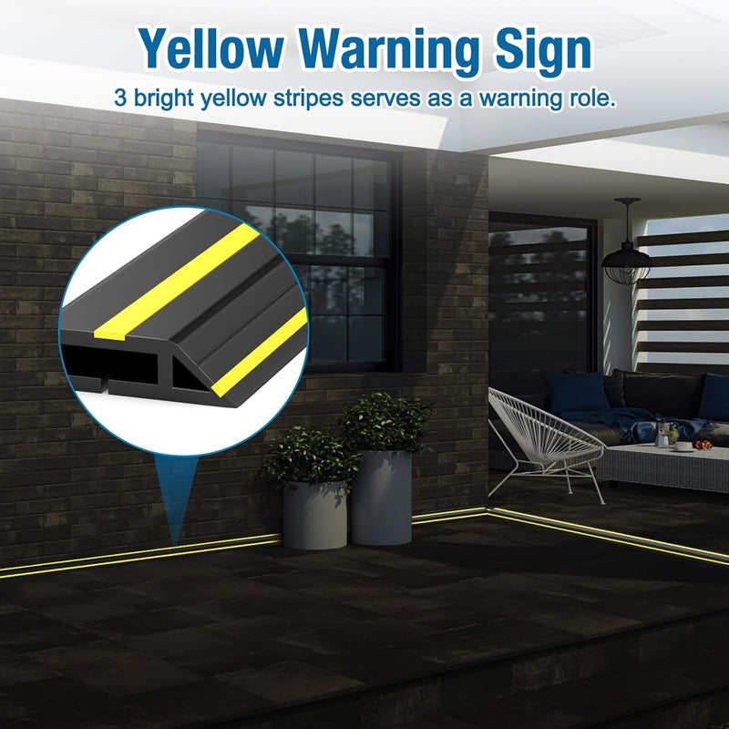 Eapele 10 ft Floor Cable Cover Protector, Heavy Duty PVC Duct Easy to Unroll, Prevent Trip Hazard for Home Office or Outdoor Settings - Image 3