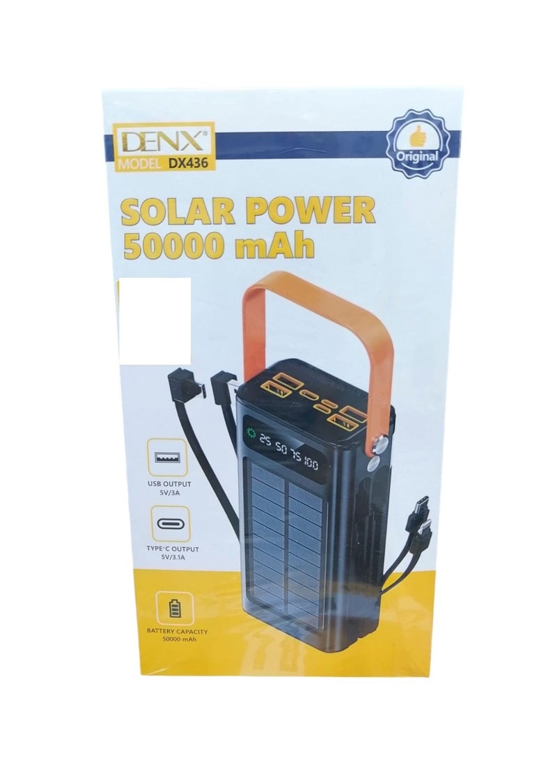 دينكس بنك طاقة بسعة 50000 مللي أمبير مع شحن سريع، وشحن بالطاقة الشمسية، ومنافذ متعددة - Image 3