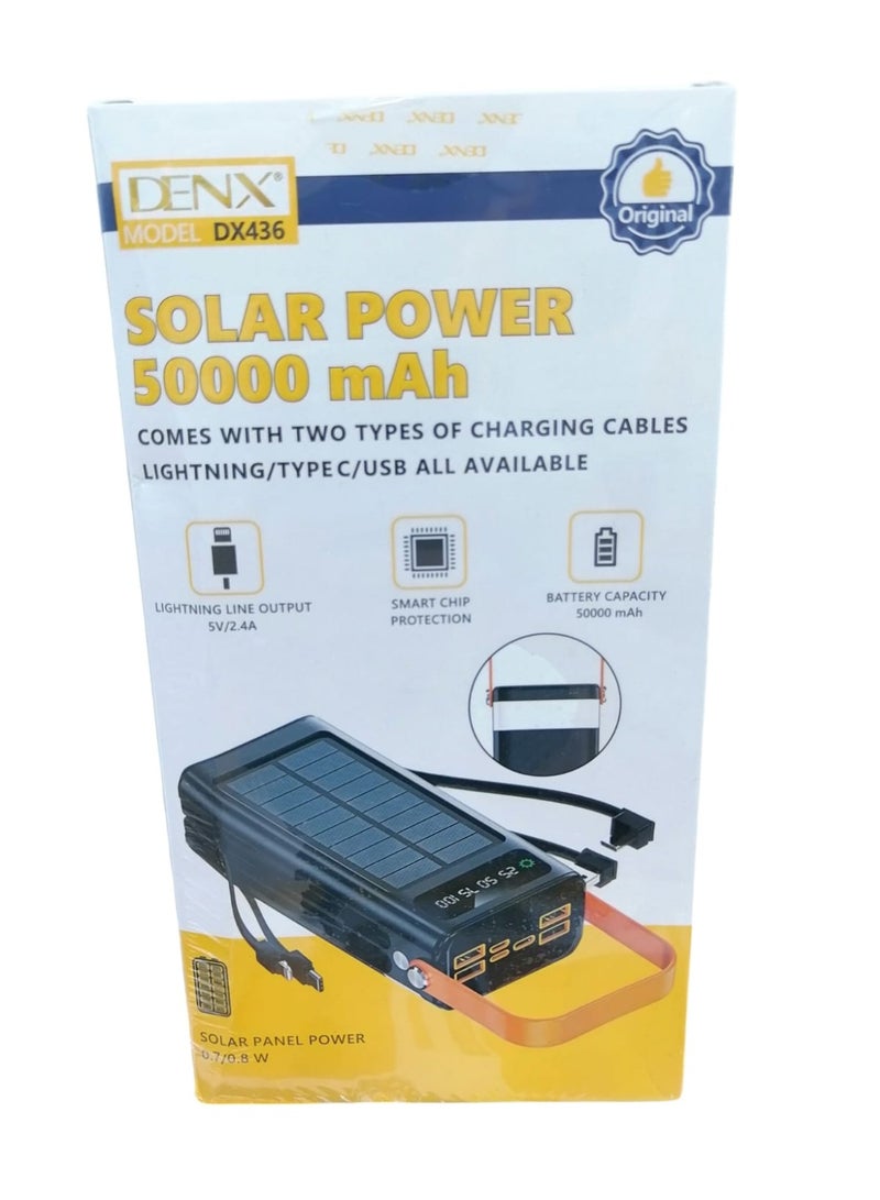 دينكس بنك طاقة بسعة 50000 مللي أمبير مع شحن سريع، وشحن بالطاقة الشمسية، ومنافذ متعددة - Image 4