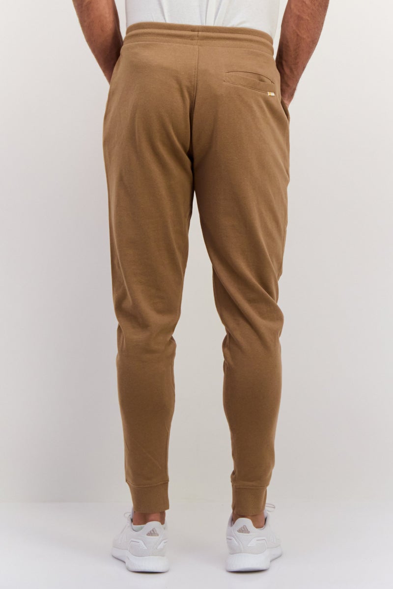 Gazzarrini Men Solid Drawstring Jogger Pants, Brown - Image 2