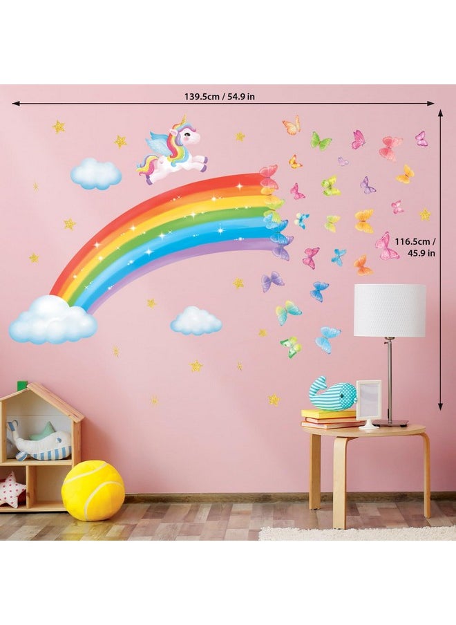 Sg2-2401 Rainbow Wall Decals Unicorn Butterflies Clouds Wall Stickers For Kids Baby Nursery Girls Bedroom Living Room Wall Decor Gifts Girls - pzsku/Z7AC06B783D1262205896Z/45/_/1735214680/18bc8cbe-1760-48e0-b6b8-4e865b802765