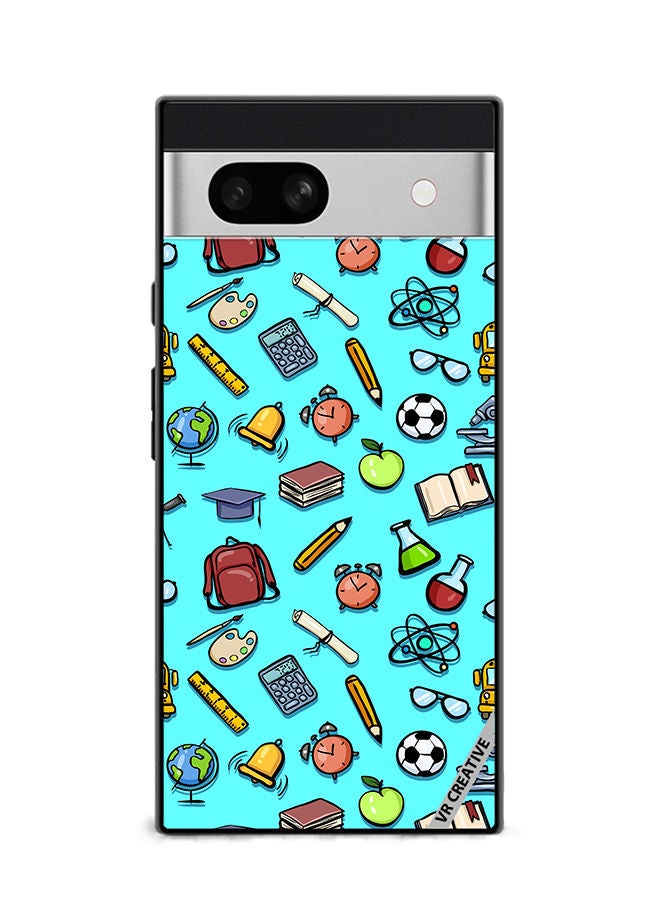 VR CREATIVE Protective Case Cover For Google Pixel 7a Cartoon School Color Design Multicolour - Image 1