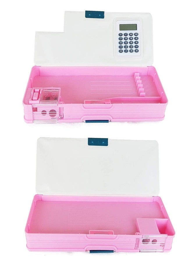 SHUDAUSHI® Calculator Geometry Box With Dual Sharpener, Pencil Case for Kids, Dual Section Pouch - Return Gift Birthday Gift (CYNDRELLA) - Image 2