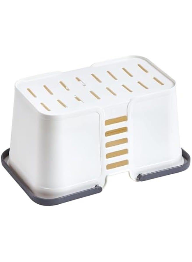 تراسل سلة حمل لحمل مستلزمات غرفة النوم والسكن الجامعي من بيبي، سلة تخزين بلاستيكية مع مقابض، صناديق تنظيم محمولة للمطبخ والحمام وغرفة النوم وادوات الزينة والغسيل والحديقة وحمام السباحة والشاطئ (ابيض) - Image 4