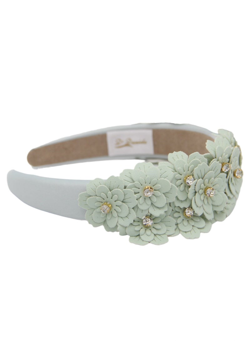 Bidani Floral Appliqué Headband - Sage Green - Image 3