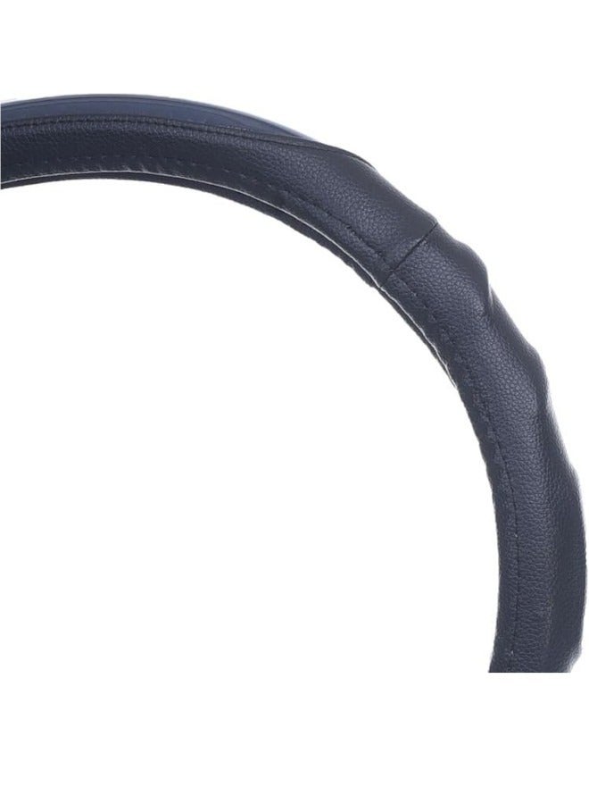 غطاء طارة دركسيون من الجلد والمطاط والالياف الكربونية - كحلي - Image 3