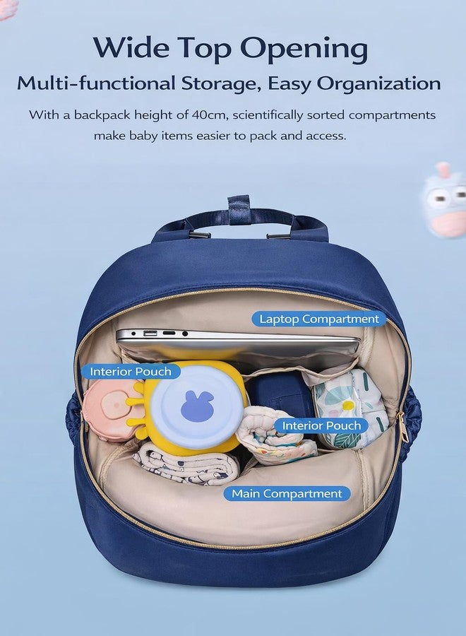 Winnies Diaper Backpack for Multi-Function Bag with Changing Pad, Insulated Bottle Holders Large Capacity diaper backpack for Travel Essentials, Moms, Dads New Born Babys (Blue) - Image 4