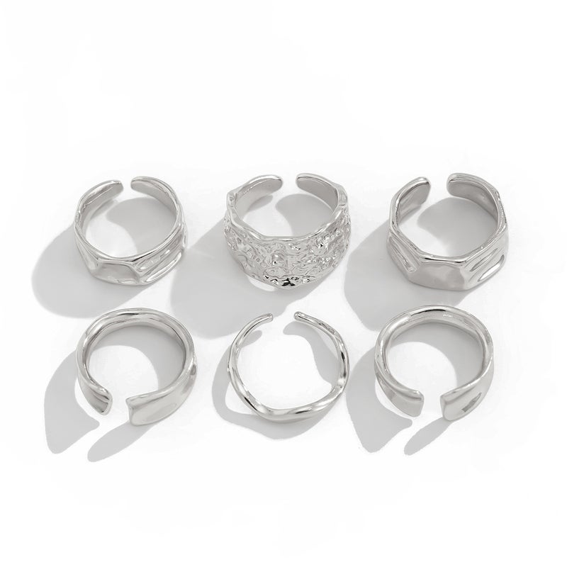 SHIXIN European and American Cross-Border Jewelry: Irregular Open-Style Ring Set with Starfish and Pearl Alloy - Image 5