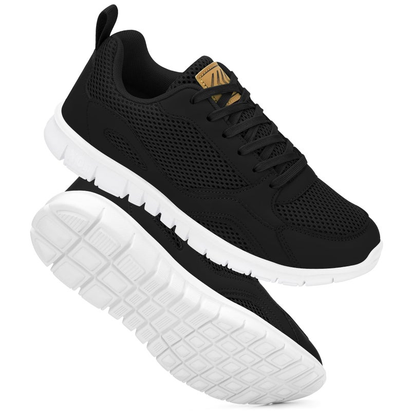 Ecetana Sneakers for Womens Walking Tennis Shoes Comfortable Lightweight Breathable Casual Non-Slip for Daily Work Black - Image 1