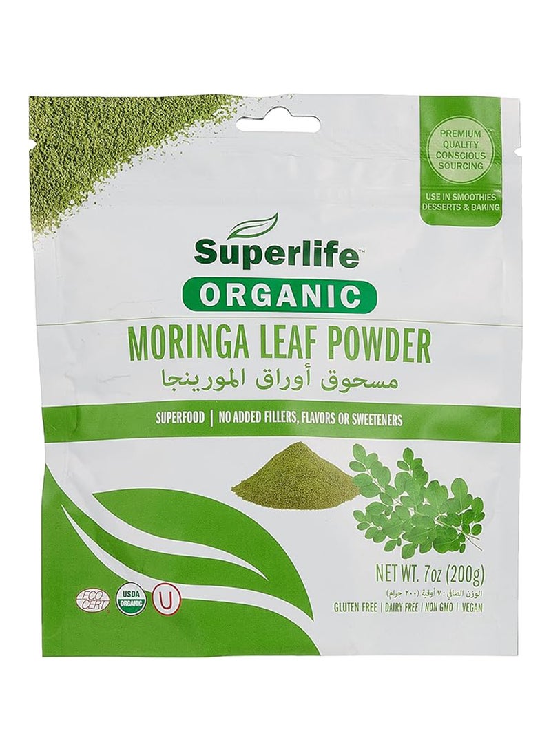 SuperLife  Organic Moringa Leaf Powder Superfood No Added Fillers, Flavors Or Sweeteners 200 Gm - Image 1