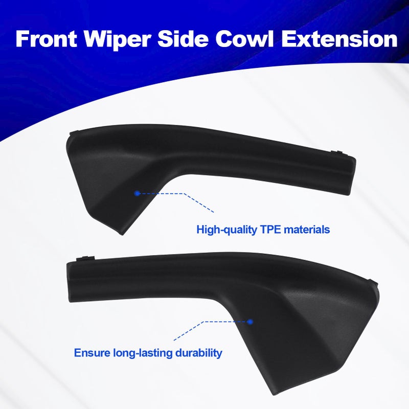 Generic Front LH and RH Cowl Extension Trim Windshield Wiper side Corner Panel Fender Cover Fits for Versa Sedan 2007-2011, Versa Hatchback 2007-2012, TIIDA C11 2006-2010, Part Number 66895-EL000, 66894ED500  - Image 2