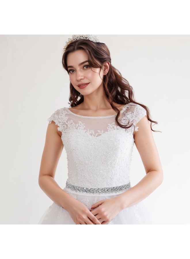 Bridal Rhinestone Crystal Belts Wedding Satin Sash Belt for Special Occasion Dress Bridal Sash, Black - Image 5