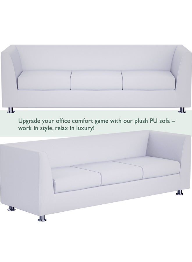 Mahmayi 679 Three Seater PU Sofa - White - Image 4