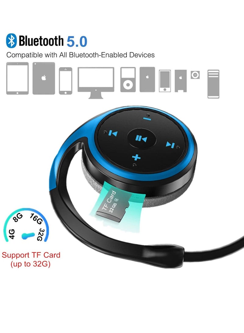 SYOSI Wireless Bluetooth Earbuds, 5.0 Over Ear Headphones, Support TF Card and FM Radio, CVC8.0 Noise Canceling Earset 12 Hours Playtime for Sport Exercise Jogging Gym Workout - Image 5