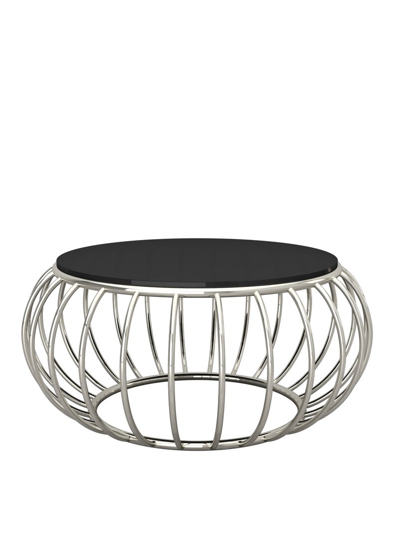 Stainless Steel Round Coffee Table with Glass Top  45x140x140cm - pzsku/Z7AC0F38E4575175E42B5Z/45/_/1718189335/e3afb278-a1cb-43ed-82c5-a29bc89025cf