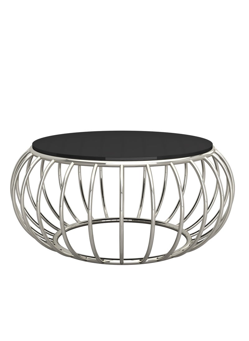 Stainless Steel Round Coffee Table with Glass Top  45x140x140cm - pzsku/Z7AC0F38E4575175E42B5Z/45/_/1718189338/dadd4d89-36b2-40e3-9a77-49401caada1e