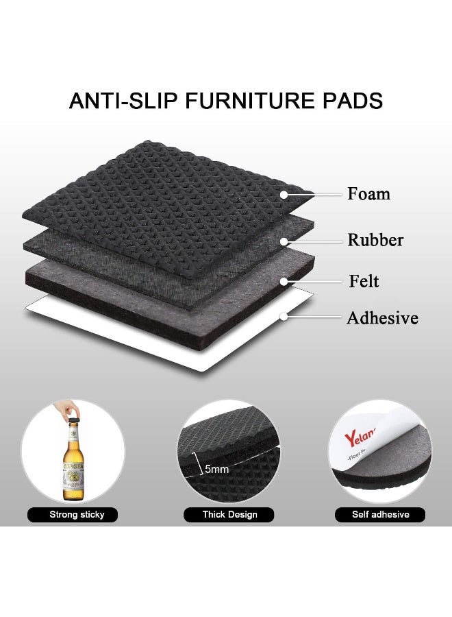 Non Slip Furniture Pads - 24 pcs 2.5’’ Furniture Grippers, Non Skid for Furniture Legs, Self Adhesive Rubber Feet Furniture Feet, Anti Slide Furniture Hardwood Floor Protector for Keep Couch Stoppers  - Image 3
