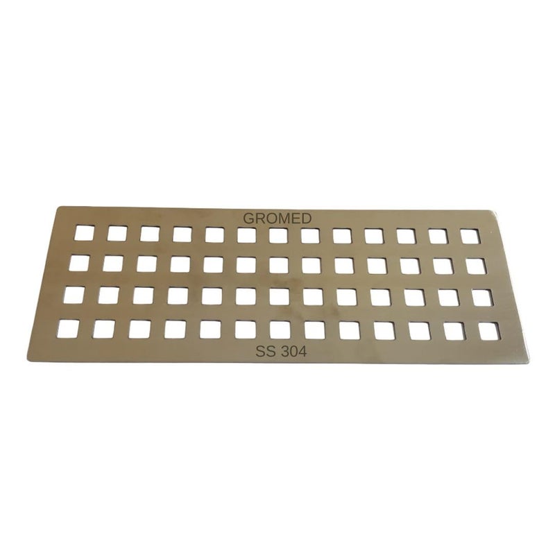Gromed Rectangle Floor Drainer/Drain Floor Trap Jaali & Terrace, Porch, Bathroom - SS304 Rust Proof Heavy Duty, 1.2mm/18G Thick, Size: 8"x3" inch - Pack of 2 - Image 2