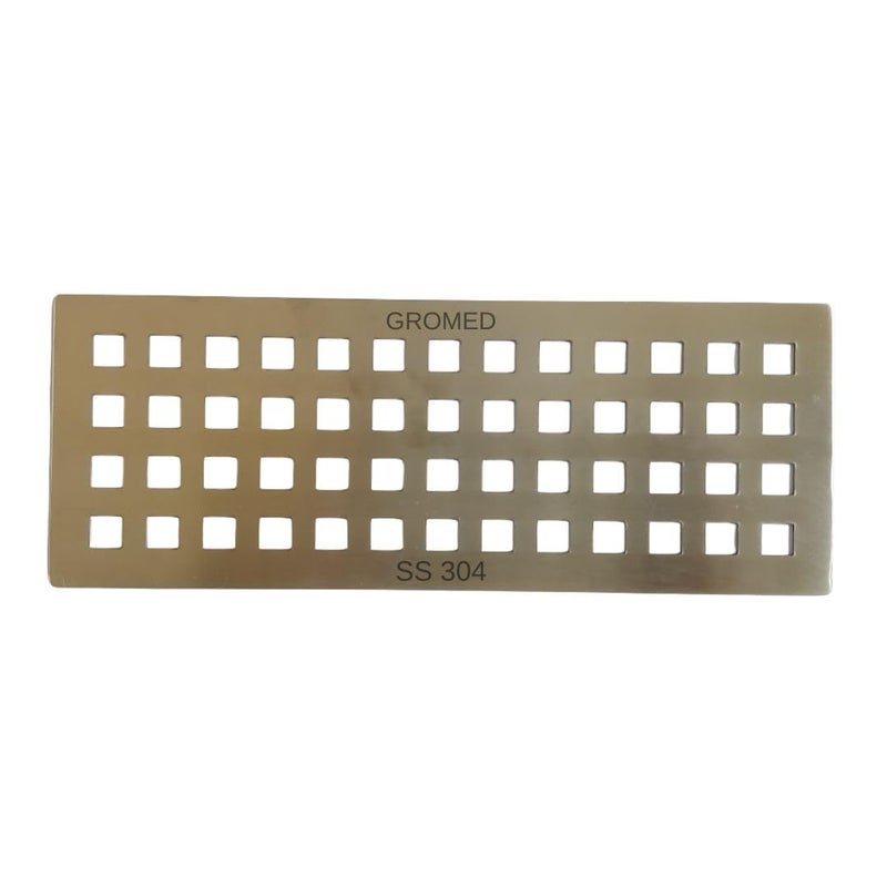 Gromed Rectangle Floor Drainer/Drain Floor Trap Jaali & Terrace, Porch, Bathroom - SS304 Rust Proof Heavy Duty, 1.2mm/18G Thick, Size: 8"x3" inch - Pack of 2 - Image 1
