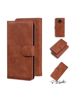 HuHa Case Cover For For Infinix Zero 8 X687 Skin Feel Pure Color Flip Leather Phone Case(Brown) 