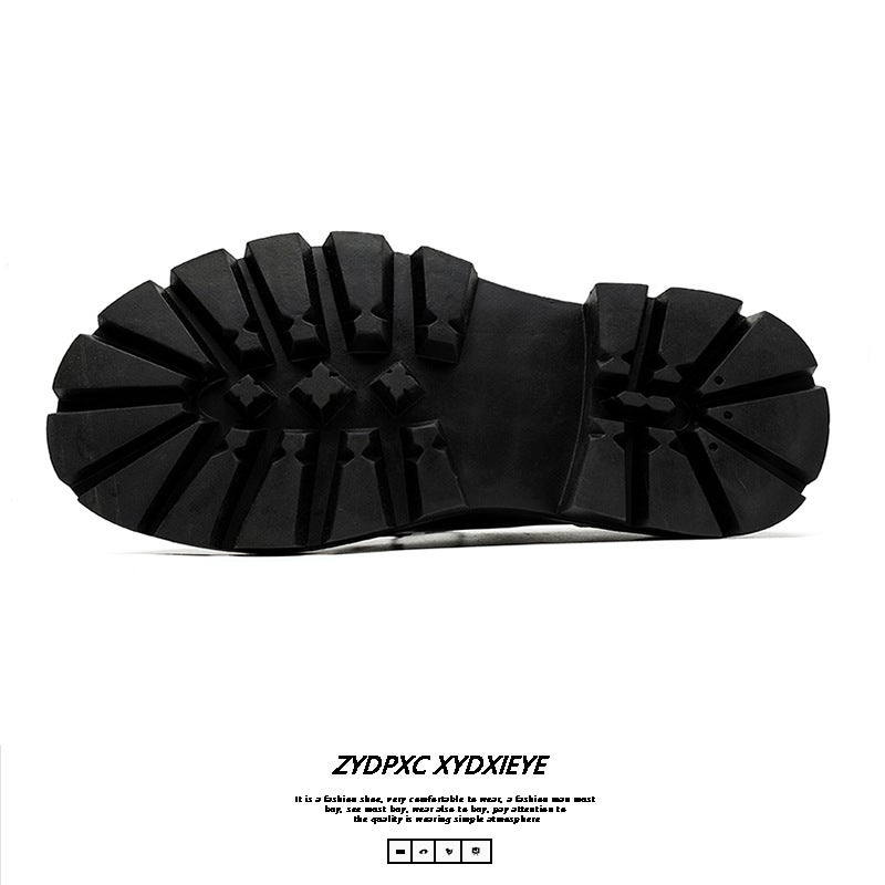 Platform Derby Shoes Men'S British Style High-Grade Big Head Commuter Black Boys Trendy Leather Shoes 8133-E - Image 4