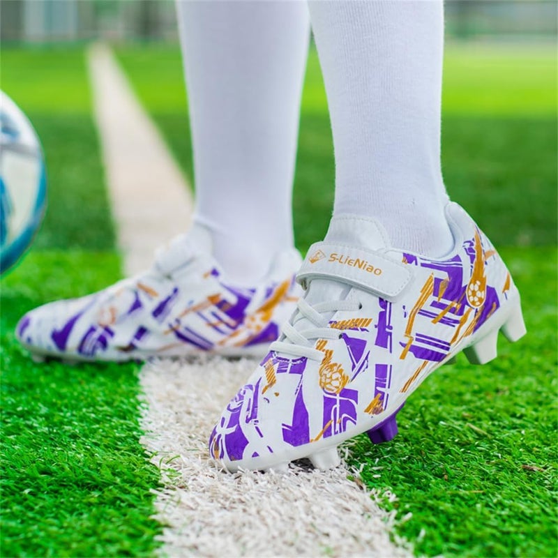 DISRATEBLU Kids Soccer Shoes Boys Football Cleats Professional Athletic Outdoor Trainning Football Shoes Youth Girl Turf Soccer Cleats - Image 4