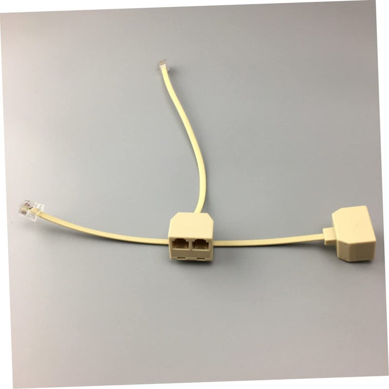 5Pcs White Telephone Line Wall Socket Splitter Adapter for Landline Fax Answering Machine - Image 3