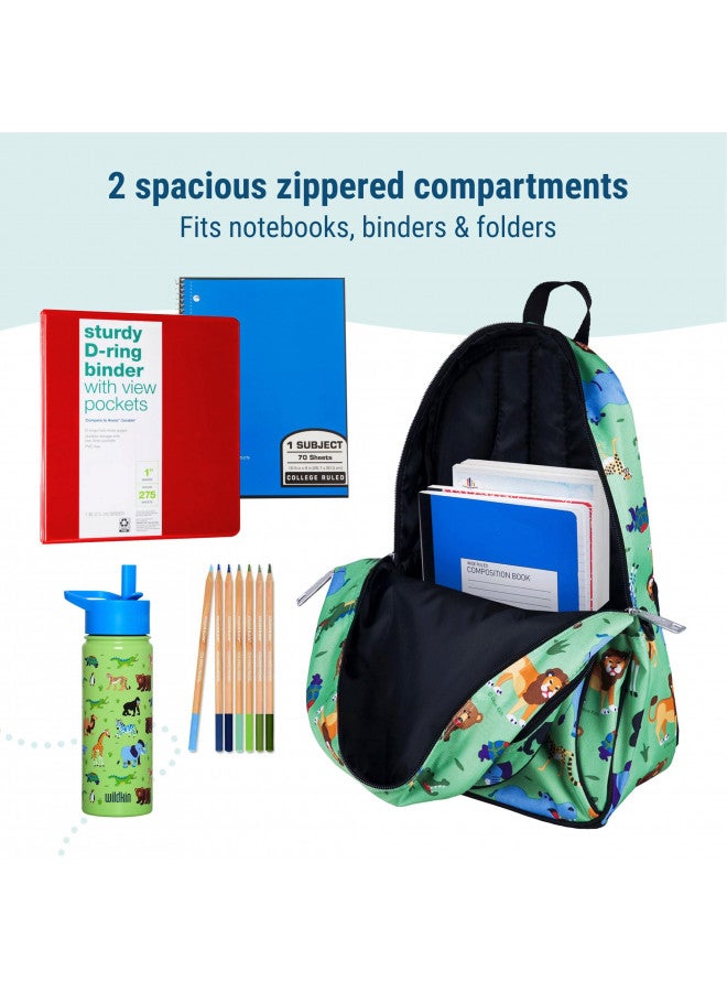 Wildkin 15-Inch Kids Backpack for Boys & Girls, Perfect for Early Elementary, Backpack for Kids Features Padded Back & Adjustable Strap, Ideal for School & Travel Backpacks (Wild Animals) - Image 5