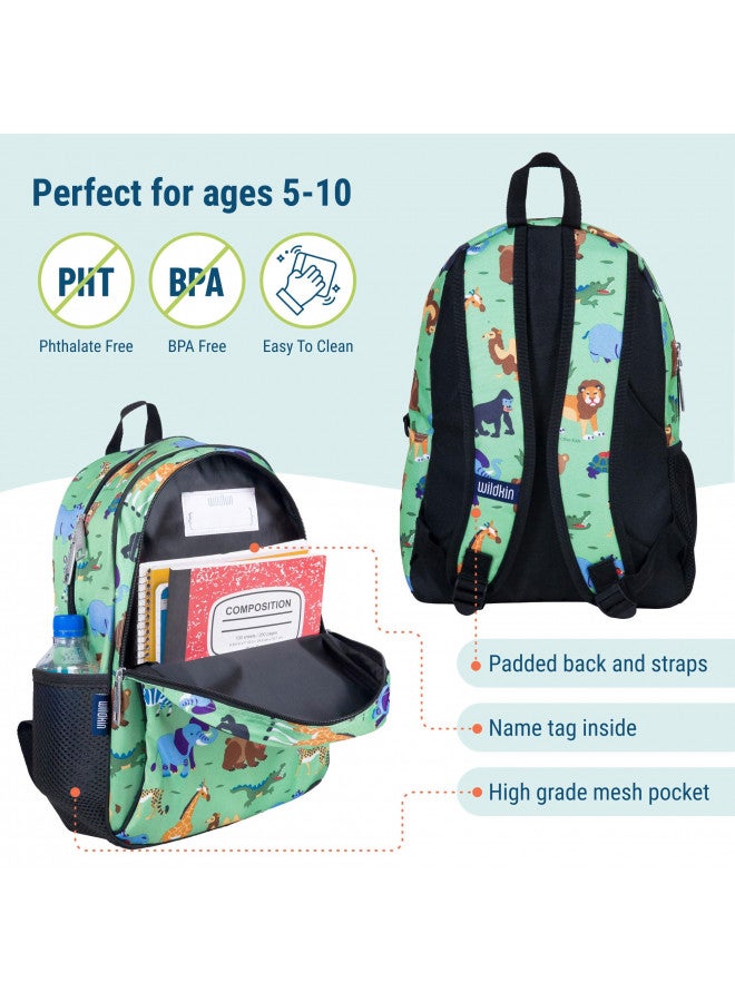 Wildkin 15-Inch Kids Backpack for Boys & Girls, Perfect for Early Elementary, Backpack for Kids Features Padded Back & Adjustable Strap, Ideal for School & Travel Backpacks (Wild Animals) - Image 3