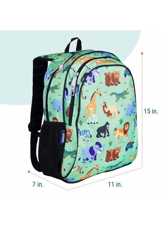 Wildkin 15-Inch Kids Backpack for Boys & Girls, Perfect for Early Elementary, Backpack for Kids Features Padded Back & Adjustable Strap, Ideal for School & Travel Backpacks (Wild Animals) - Image 4