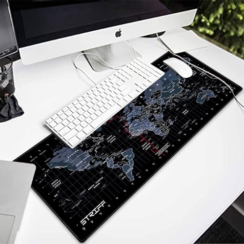 STRIFF World Map Extended Size (800 mm x 300 mm x 2 mm) Gaming Mouse Pad| Desk Mat | Stitched Edges| Non-Slip Rubber Base|Computer Laptop|Keyboard Mouse Pad for Office & Home (World Map) - Image 5